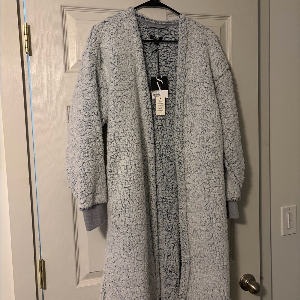 Faux Fur Sweater Coat